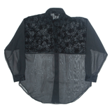 CLOCK HOUSE Sheer Womens Shirt Black Collared Long Sleeve M