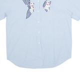 CHRISTIAN LEONARD Womens Shirt Blue Crazy Pattern M