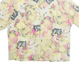 Womens Printed Shirt Yellow Collared Crazy Pattern L