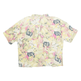 Womens Printed Shirt Yellow Collared Crazy Pattern L