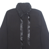 Womens Shirt Black Collared Long Sleeve M