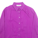 JULIETTA Womens Shirt Purple Collared Long Sleeve M