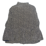 PETER HALM Womens Printed Blouse Black Long Sleeve Crazy Pattern M