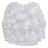 GC FONTANA Womens Printed Shirt Grey Collared Long Sleeve Silk Crazy Pattern L