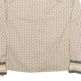 GERRY SPICHMANS Womens Printed Blouse Beige V-Neck Long Sleeve Crazy Pattern M