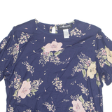 SAG HARBOR Petite Womens Printed Blouse Blue Floral M