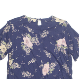 SAG HARBOR Petite Womens Printed Blouse Blue Floral M
