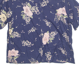 SAG HARBOR Petite Womens Printed Blouse Blue Floral M