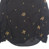 SOFTWARE Womens Printed Blouse Black Long Sleeve Crazy Pattern S