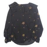 SOFTWARE Womens Printed Blouse Black Long Sleeve Crazy Pattern S