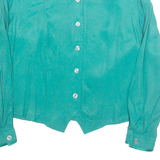 IMPRESSIONS Womens Shirt Green Collared Long Sleeve M