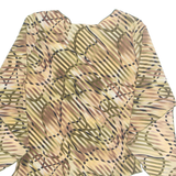 ZOEY AND BETH Womens Printed Blouse Beige Long Sleeve Crazy Pattern M