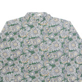 LOVE Womens Printed Blouse Green Long Sleeve Crazy Pattern M