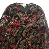 DRAPERS AND DAMONS Womens Printed Blouse Gold Long Sleeve Floral XL