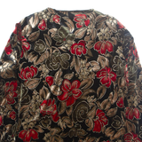 DRAPERS AND DAMONS Womens Printed Blouse Gold Long Sleeve Floral XL