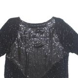 Womens Blouse Black Silk S