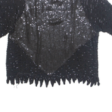 Womens Blouse Black Silk S