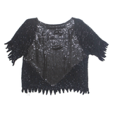 Womens Blouse Black Silk S