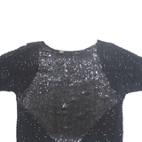 Womens Blouse Black Silk S