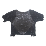 Womens Blouse Black Silk S