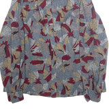 Womens Printed Shirt Blue Collared Long Sleeve L