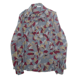 Womens Printed Shirt Blue Collared Long Sleeve L