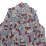 Womens Printed Shirt Blue Collared Long Sleeve L