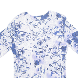 BETH BARCLAY Womens Printed Blouse Blue V-Neck Crazy Pattern L