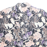 LAURA B Womens Shirt Black V-Neck Sleeveless Viscose Floral S