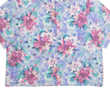 BRANDTEX Womens Printed Shirt Blue Collared Floral S