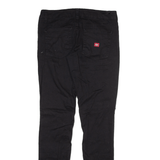 DICKIES Womens Trousers Black Slim Straight W30 L31