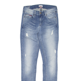 TOMMY HILFIGER Distressed Womens Jeans Blue Regular Skinny Stone Wash W27 L29