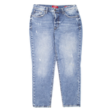 GUESS Distressed Womens Jeans Blue Regular Tapered Stone Wash W31 L27