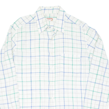 Mens Shirt White Check Long Sleeve L