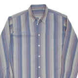 Mens Shirt Purple Striped Long Sleeve L