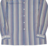 Mens Shirt Purple Striped Long Sleeve L