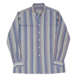 Mens Shirt Purple Striped Long Sleeve L