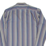 Mens Shirt Purple Striped Long Sleeve L