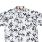 Mens Hawaiian Shirt White Floral 2XL