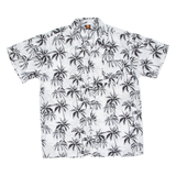 Mens Hawaiian Shirt White Floral 2XL