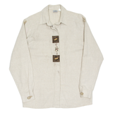 Womens Plain Shirt Beige Long Sleeve UK 10