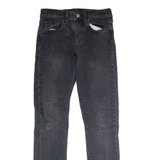 LEVI'S 502 Big E Jeans Mens Black Regular Tapered Charcoal Wash W26 L29