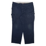DICKIES Cargo Womens Trousers Blue Relaxed Straight W42 L30