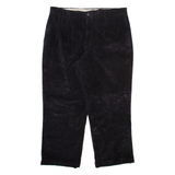 ROUNDTREE AND YORKE Mens Corduroy Trousers Black Relaxed Straight W38 L27
