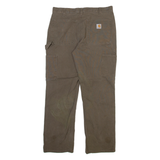 CARHARTT Carpenter Mens Trousers Grey Relaxed Straight W33 L30