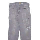 CARHARTT Carpenter Mens Trousers Grey Relaxed Straight W30 L30