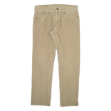 LEVI'S 502 Mens Corduroy Trousers Beige Regular Tapered W29 L27