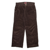TOMMY HILFIGER Mens Corduroy Trousers Brown Regular Straight W31 L26