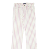 TRUSSARDI JEANS Pinstripe Womens Trousers Cream Regular Bootcut Linen W28 L33