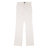 TRUSSARDI JEANS Pinstripe Womens Trousers Cream Regular Bootcut Linen W28 L33